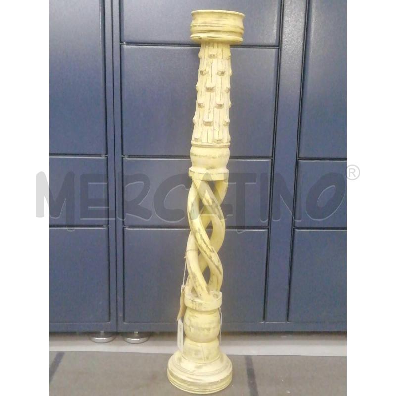 CANDELIERE LEGNO GAMBA TORCIGLIONE H. 95 | Mercatino dell'Usato Moncalieri bengasi 1