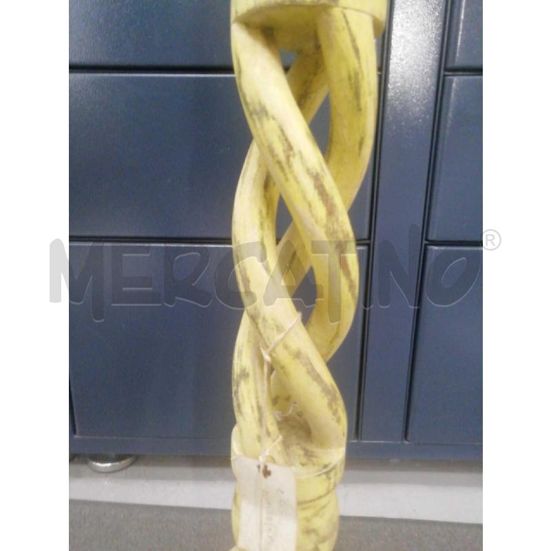 CANDELIERE LEGNO GAMBA TORCIGLIONE H. 95 | Mercatino dell'Usato Moncalieri bengasi 3