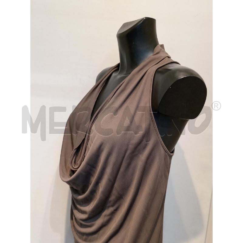 CANOTTA DONNA CARLA G MARRONE SMANICATA | Mercatino dell'Usato Moncalieri bengasi 3
