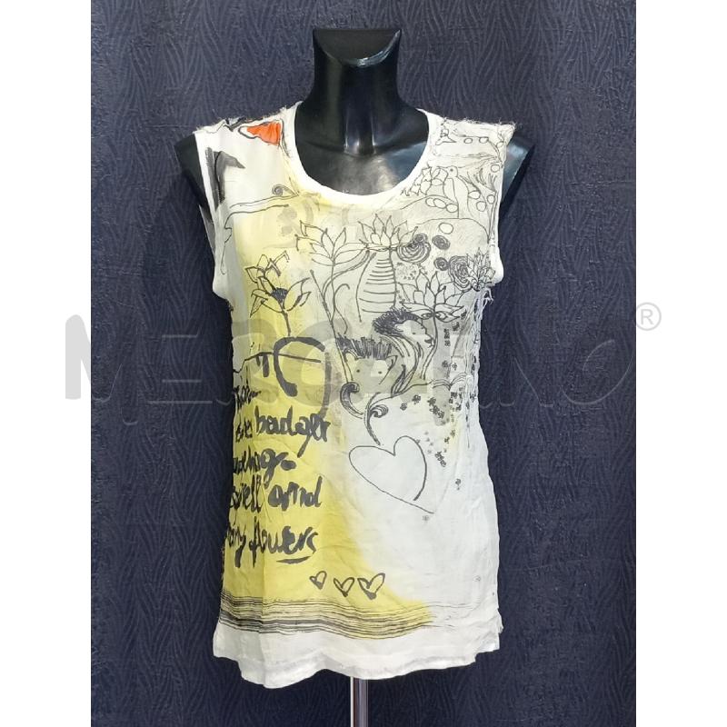 CANOTTA DONNA DOLCE&GABBANA BIANCA CON STAMPA ASTRATTA  | Mercatino dell'Usato Moncalieri bengasi 1