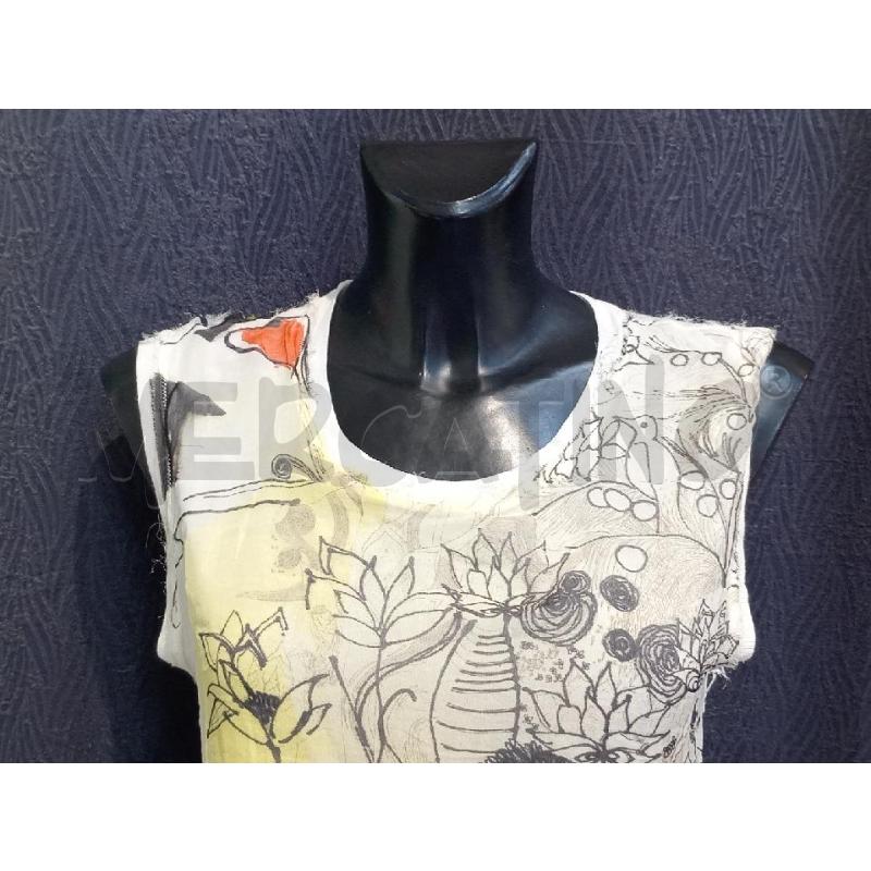 CANOTTA DONNA DOLCE&GABBANA BIANCA CON STAMPA ASTRATTA  | Mercatino dell'Usato Moncalieri bengasi 4