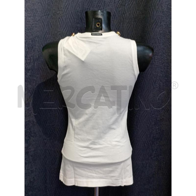CANOTTA DONNA DOLCE & GABBANA BIANCA CON INSERTI GIOIELLO | Mercatino dell'Usato Moncalieri bengasi 2