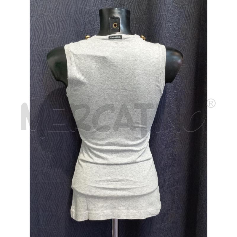 CANOTTA DONNA DOLCE & GABBANA GRIGIA CON INSERTO GIOIELLO | Mercatino dell'Usato Moncalieri bengasi 2