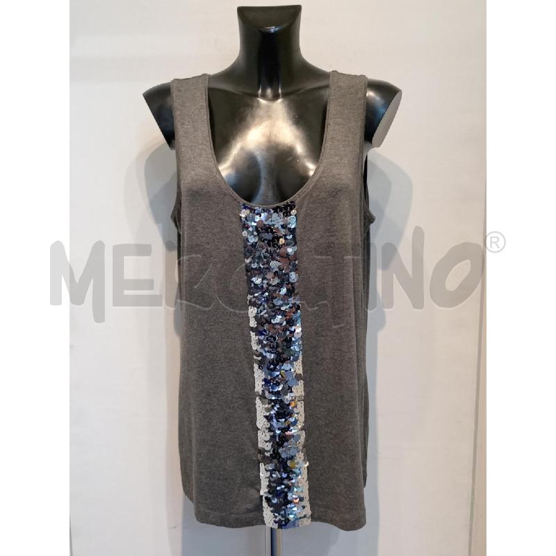 CANOTTA DONNA MARINA RINALDI GRIGIA CON INSERTO PAILLETTES | Mercatino dell'Usato Moncalieri bengasi 1