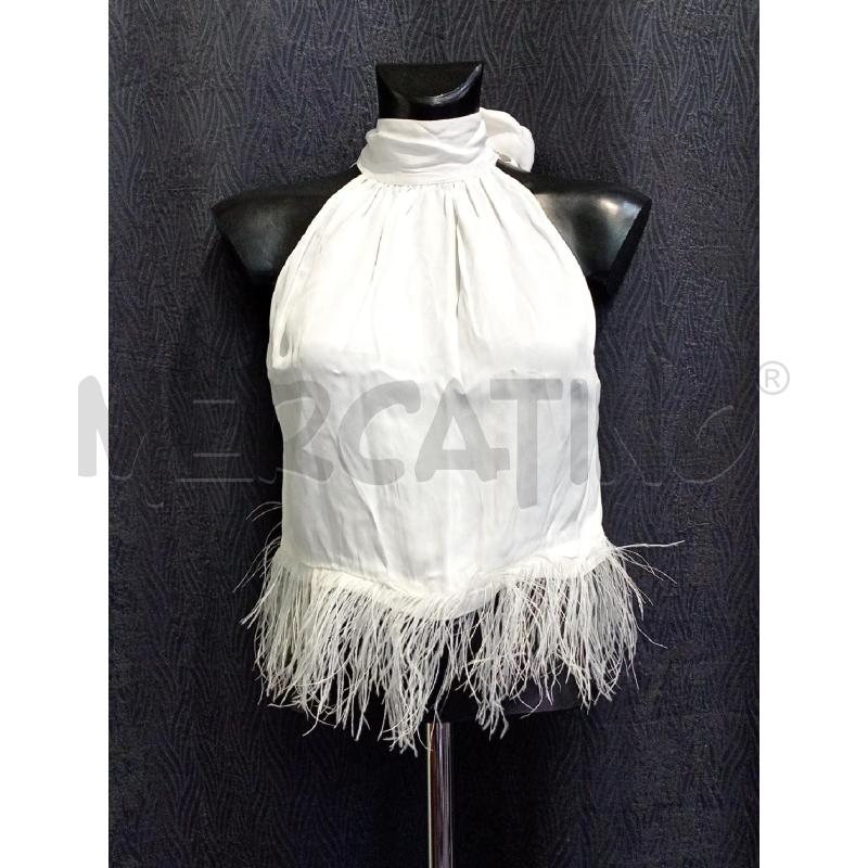CANOTTA DONNA MASSIMO DUTTI BIANCO CON FONDO PIUME | Mercatino dell'Usato Moncalieri bengasi 1