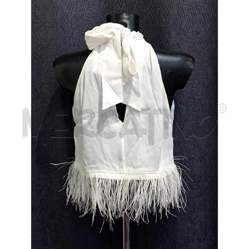 CANOTTA DONNA MASSIMO DUTTI BIANCO CON FONDO PIUME | Mercatino dell'Usato Moncalieri bengasi 2