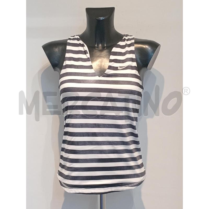 CANOTTA DONNA NIKE RIGHE BIANCHE E NERE | Mercatino dell'Usato Moncalieri bengasi 1