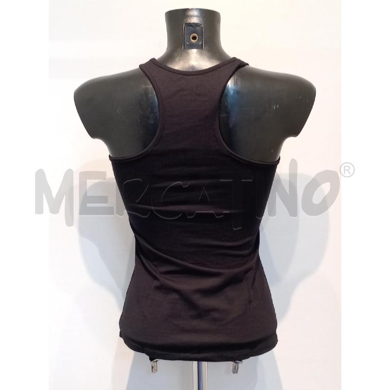CANOTTA DONNA PHILIPP PLEIN NERA SCRITTA ROSSA DAVANTI | Mercatino dell'Usato Moncalieri bengasi 2