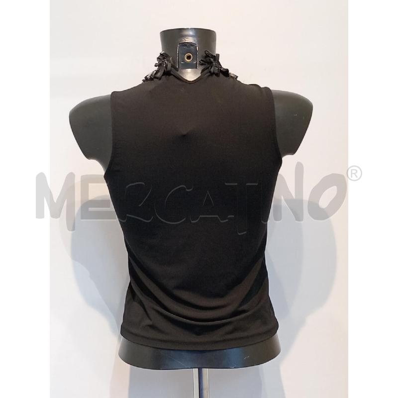 CANOTTA DONNA TOMBOLINI NERA INSERTO COLLO PELLE | Mercatino dell'Usato Moncalieri bengasi 2