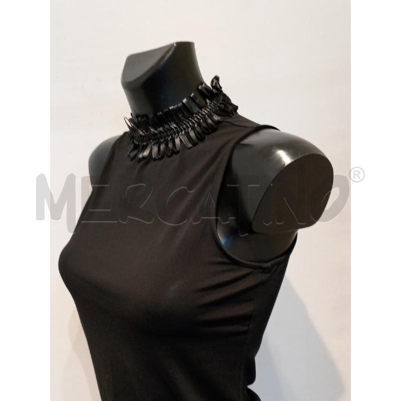 CANOTTA DONNA TOMBOLINI NERA INSERTO COLLO PELLE | Mercatino dell'Usato Moncalieri bengasi 3
