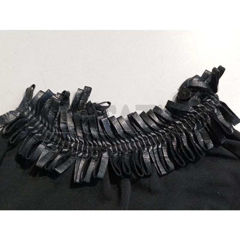 CANOTTA DONNA TOMBOLINI NERA INSERTO COLLO PELLE | Mercatino dell'Usato Moncalieri bengasi 5
