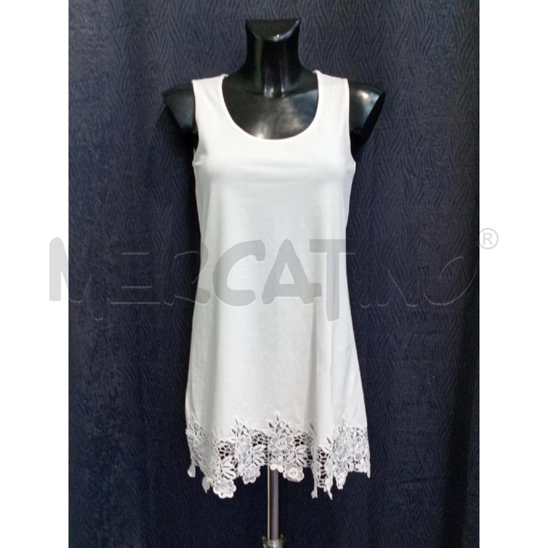 CANOTTA DONNA TWIN SET BIANCA CON PIZZO FONDO | Mercatino dell'Usato Moncalieri bengasi 1