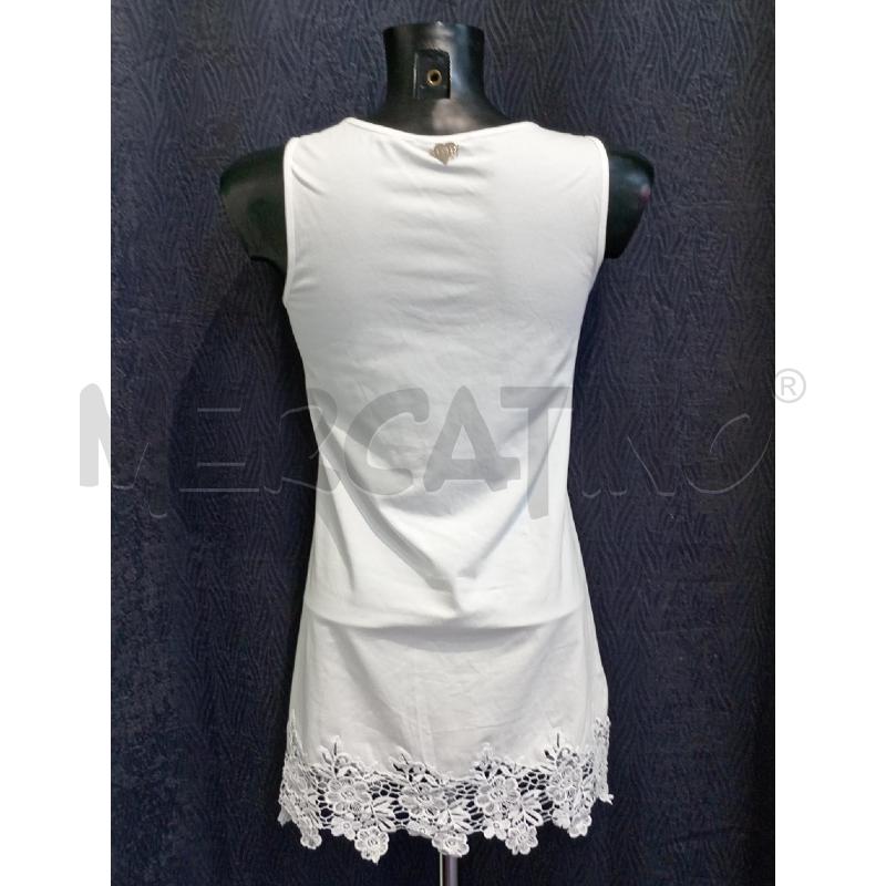 CANOTTA DONNA TWIN SET BIANCA CON PIZZO FONDO | Mercatino dell'Usato Moncalieri bengasi 2