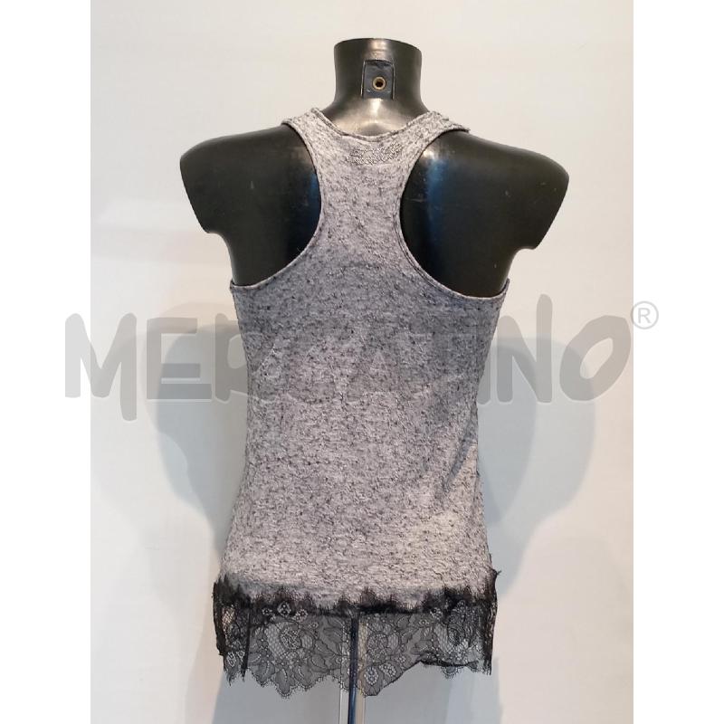 CANOTTA DONNA TWIN SET GRIGIA CON PIZZO NERO | Mercatino dell'Usato Moncalieri bengasi 2