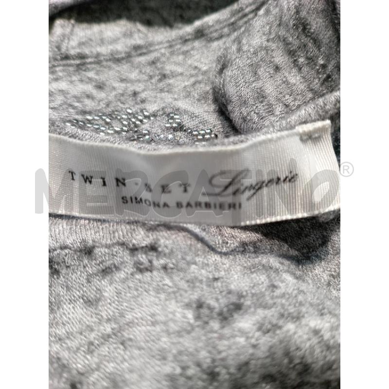 CANOTTA DONNA TWIN SET GRIGIA CON PIZZO NERO | Mercatino dell'Usato Moncalieri bengasi 5