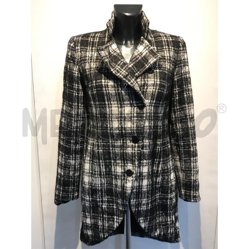 CAPPOTTO DONNA FURNARI BIANCO NERO CON BOTTONI LATERALI | Mercatino dell'Usato Moncalieri bengasi 1