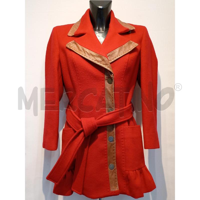 CAPPOTTO DONNA ROBERTA SCARPA ROSSO BORDO IN PELLE MARRONE | Mercatino dell'Usato Moncalieri bengasi 1
