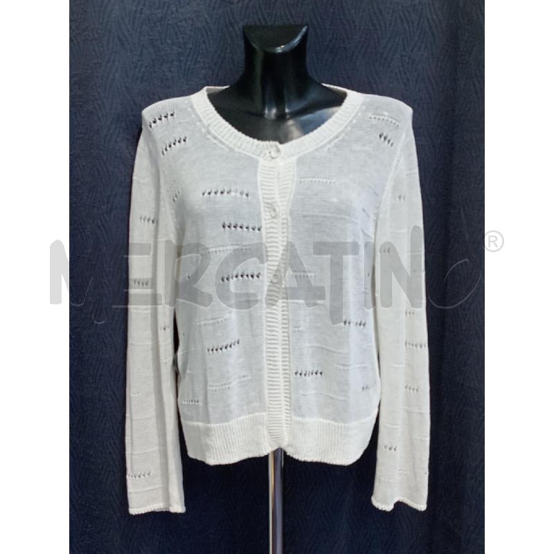 CARDIGAN DONNA CARACTERE BIANCO TRAFORATO  | Mercatino dell'Usato Moncalieri bengasi 1