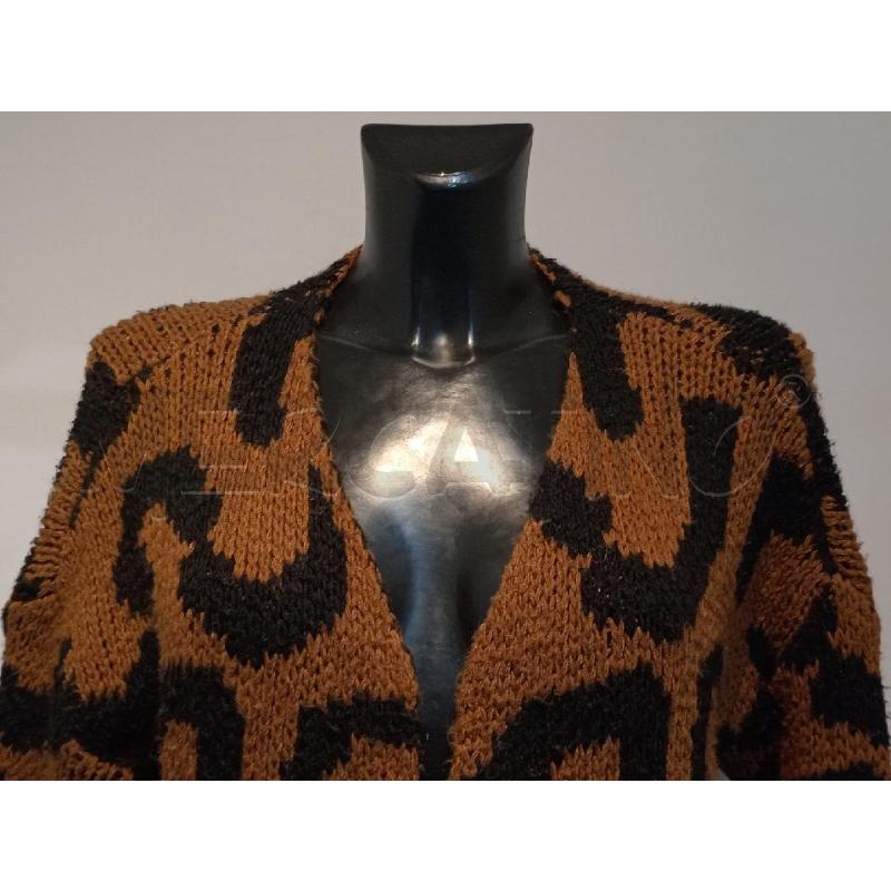 CARDIGAN DONNA RINASCIMENTO MARRONE INSERTI NERI | Mercatino dell'Usato Moncalieri bengasi 4