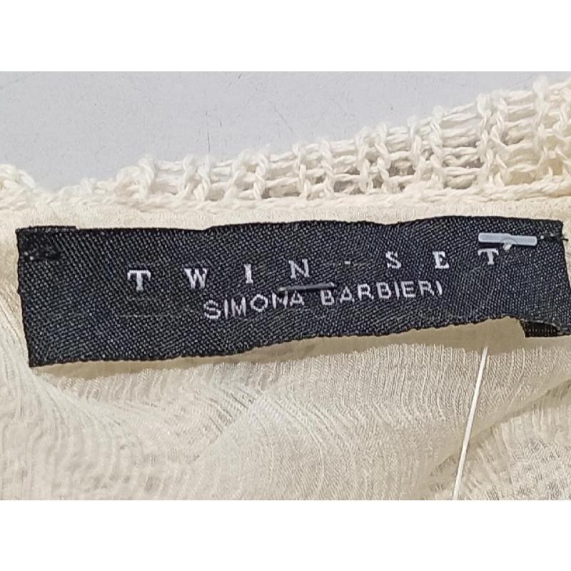 CARDIGAN DONNA TWIN SET CREMA DOPPIO TESSUTO | Mercatino dell'Usato Moncalieri bengasi 5