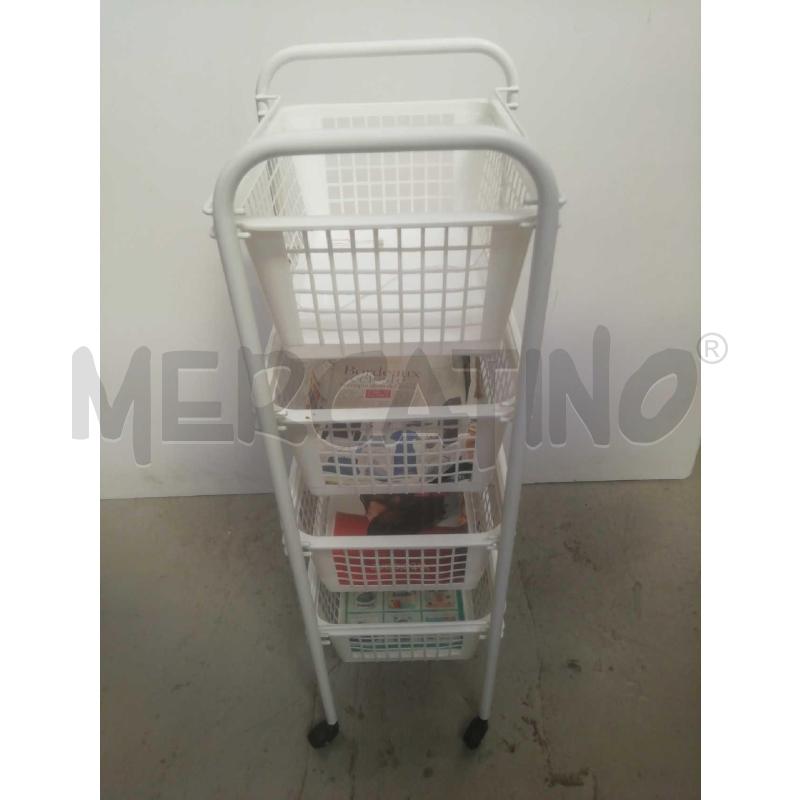 CARRELLO BIANCO CON CESTE PLASTICA | Mercatino dell'Usato Moncalieri bengasi 2