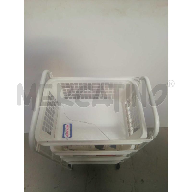 CARRELLO BIANCO CON CESTE PLASTICA | Mercatino dell'Usato Moncalieri bengasi 3