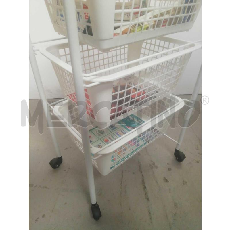 CARRELLO BIANCO CON CESTE PLASTICA | Mercatino dell'Usato Moncalieri bengasi 5