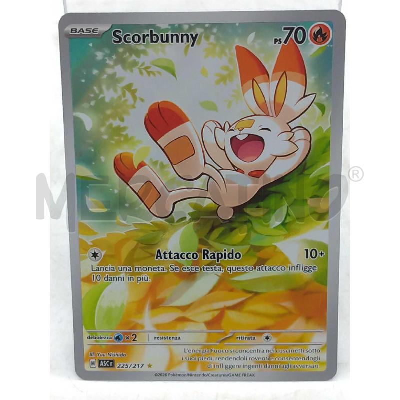 CARTA POKEMON SCORBUNNY 225/217 | Mercatino dell'Usato Moncalieri bengasi 2