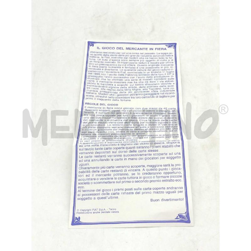 CARTE DA GIOCO MERCANTE IN FIERA FIAT PROGETTO SIGILLATE | Mercatino dell'Usato Moncalieri bengasi 4
