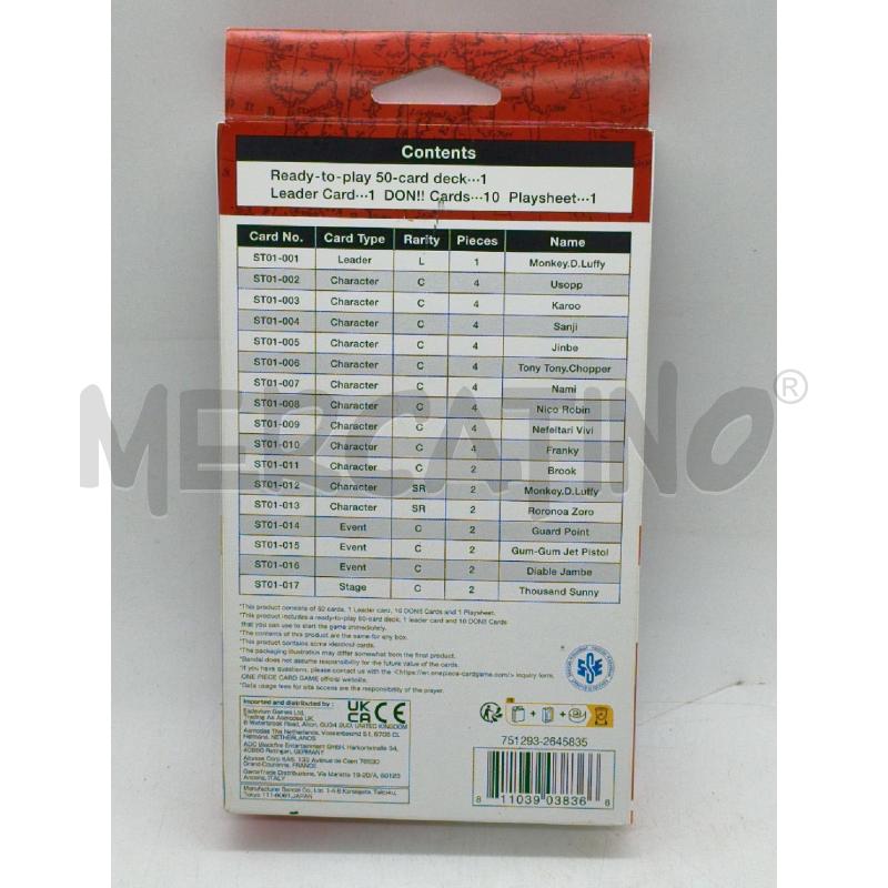 CARTE DA GIOCO ONE PIECE ST 01 | Mercatino dell'Usato Moncalieri bengasi 2
