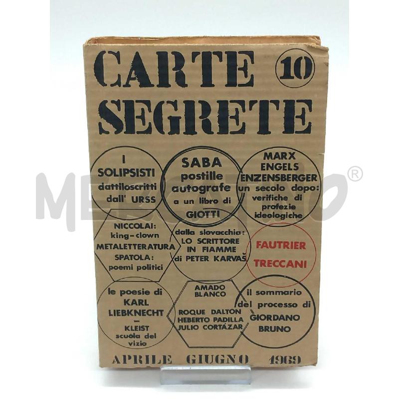 CARTE SEGRETE 10 APRILE GIUGNO 1969 SANSONI EDITORE COPERTINA CARTONE GREZZO | Mercatino dell'Usato Moncalieri bengasi 1