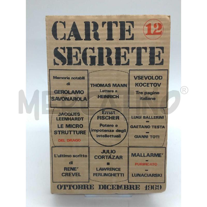 CARTE SEGRETE 12 OTTOBRE DICEMBRE 1969 SANSONIEDITORE COPERTINA CARTONE GREZZO | Mercatino dell'Usato Moncalieri bengasi 1