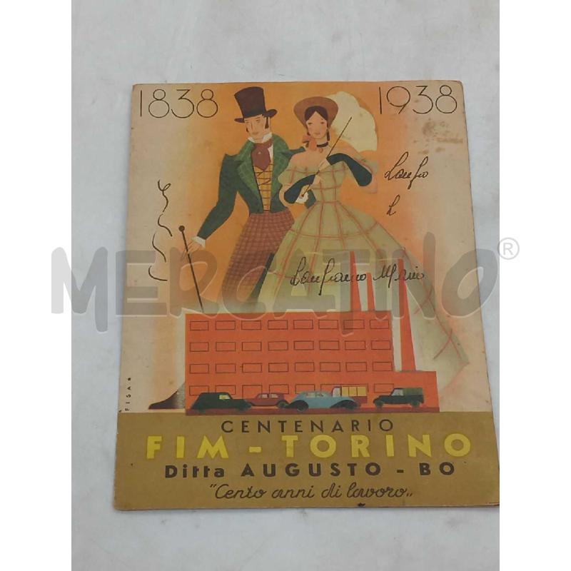CARTOLINA PUBLICITARIO FIM TORINO CENTENARIO | Mercatino dell'Usato Moncalieri bengasi 1