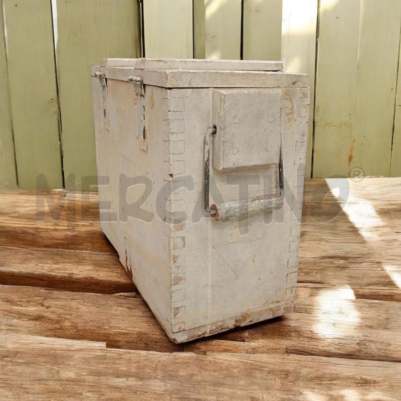 CASSETTA LEGNO BIANCA ARTIGIANALE C/CHIUSURA FRONTALE  | Mercatino dell'Usato Moncalieri bengasi 4