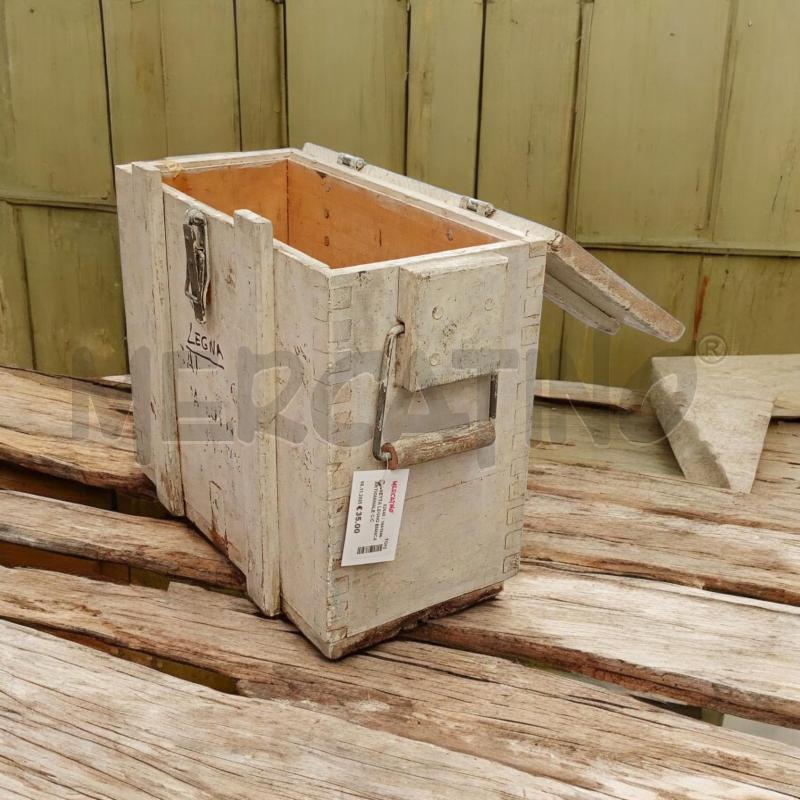 CASSETTA LEGNO BIANCA ARTIGIANALE C/CHIUSURA FRONTALE  | Mercatino dell'Usato Moncalieri bengasi 5