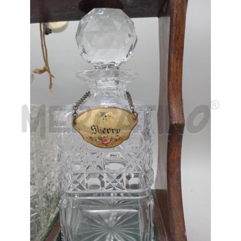 CASSETTA LEGNO PORTALIQUORI WHISKY COGNAC VODKA CRISTALLO CHIAVE | Mercatino dell'Usato Moncalieri bengasi 4