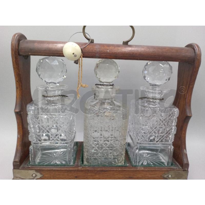 CASSETTA LEGNO PORTALIQUORI WHISKY COGNAC VODKA CRISTALLO CHIAVE | Mercatino dell'Usato Moncalieri bengasi 5