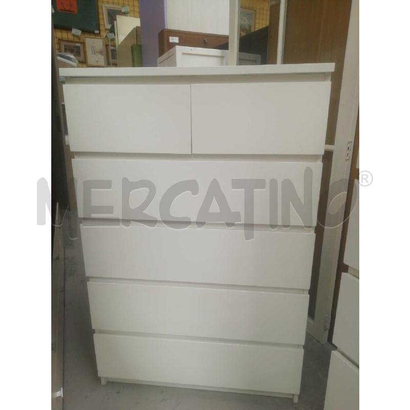 CASSETTIERA IKEA BIANCA 6 CASSETTI  | Mercatino dell'Usato Moncalieri bengasi 1