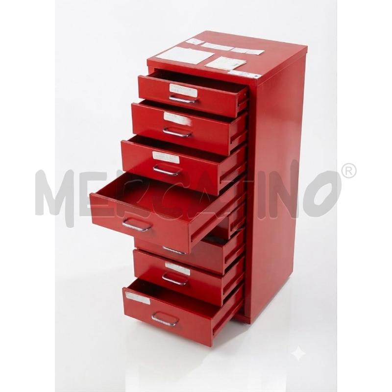 CASSETTIERA ROSSA LUCIDA 6 CASSETTI METALLO | Mercatino dell'Usato Moncalieri bengasi 3