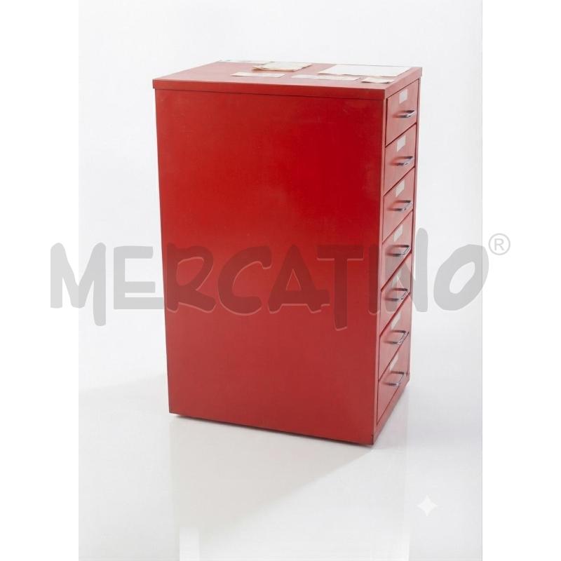 CASSETTIERA ROSSA LUCIDA 6 CASSETTI METALLO | Mercatino dell'Usato Moncalieri bengasi 4