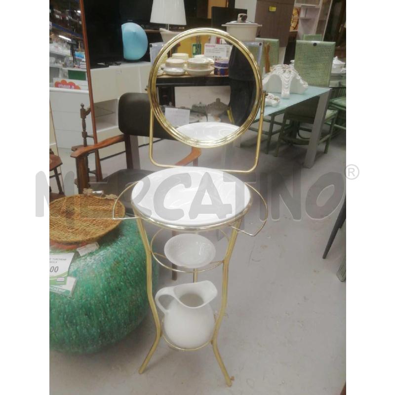 CATINO OTTONATO CON 2 ACCESSORI CERAMICA SPECCHIO | Mercatino dell'Usato Moncalieri bengasi 1