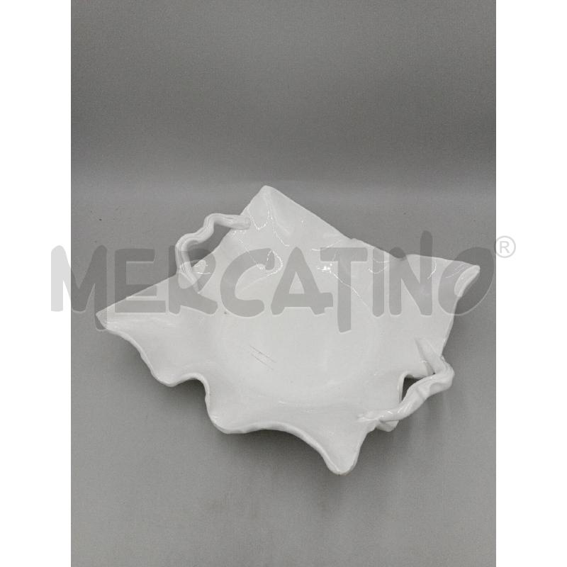 CENTROTAVOLA CERAMICA BIANCA PORTA FRUTTA C/DOPPI MANICI | Mercatino dell'Usato Moncalieri bengasi 1