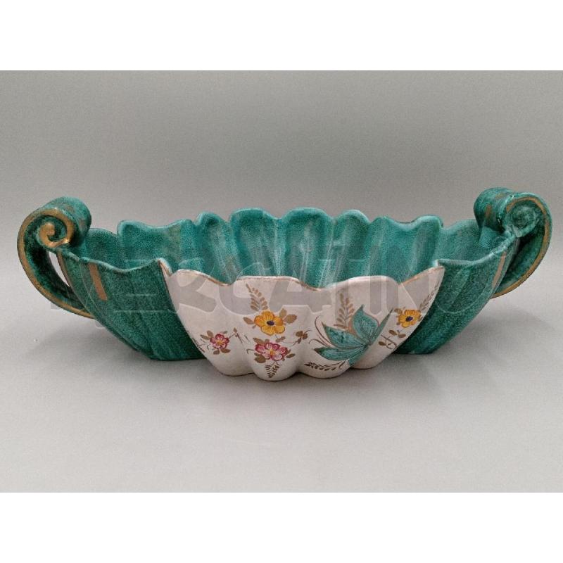CENTROTAVOLA CERAMICA DERUTA VERDE DECORO FIORI | Mercatino dell'Usato Moncalieri bengasi 1
