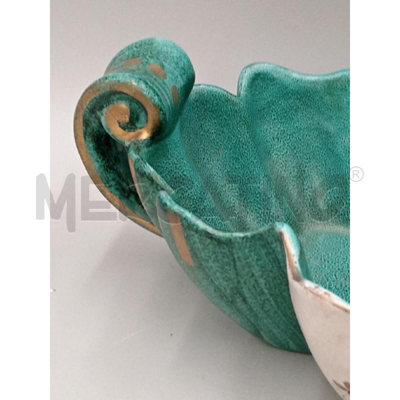 CENTROTAVOLA CERAMICA DERUTA VERDE DECORO FIORI | Mercatino dell'Usato Moncalieri bengasi 3