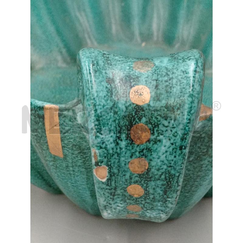 CENTROTAVOLA CERAMICA DERUTA VERDE DECORO FIORI | Mercatino dell'Usato Moncalieri bengasi 4