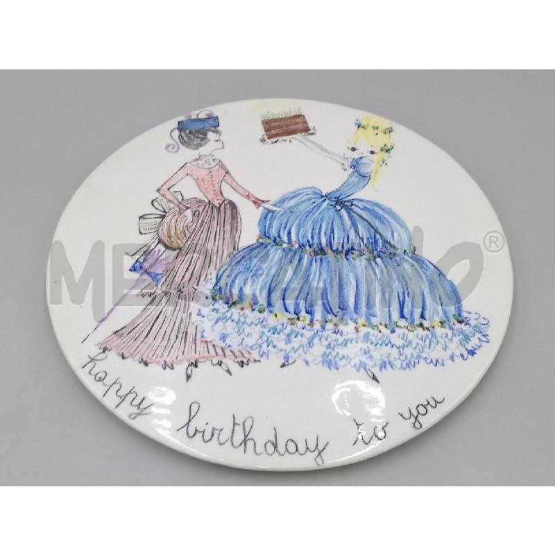 CENTROTAVOLA CERAMICA ROTONDA HAPPY BIRTHDAY TO YOU ITALY | Mercatino dell'Usato Moncalieri bengasi 1