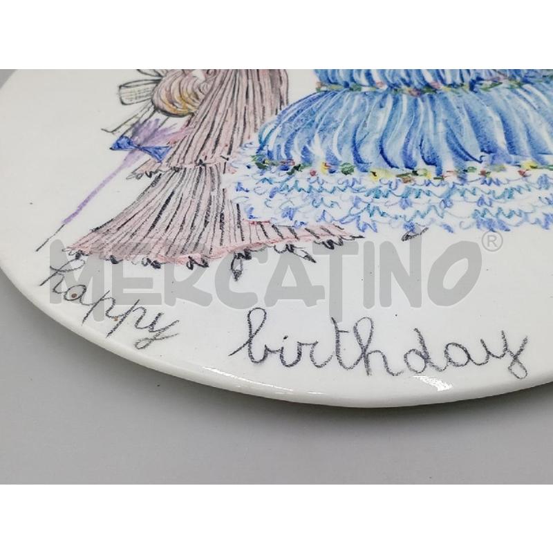 CENTROTAVOLA CERAMICA ROTONDA HAPPY BIRTHDAY TO YOU ITALY | Mercatino dell'Usato Moncalieri bengasi 3