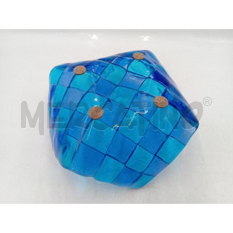 CENTROTAVOLA VETRO SOFFIATO BLEU RIPIEGATO SUGLI ANGOLI CM 28 X 28 | Mercatino dell'Usato Moncalieri bengasi 4