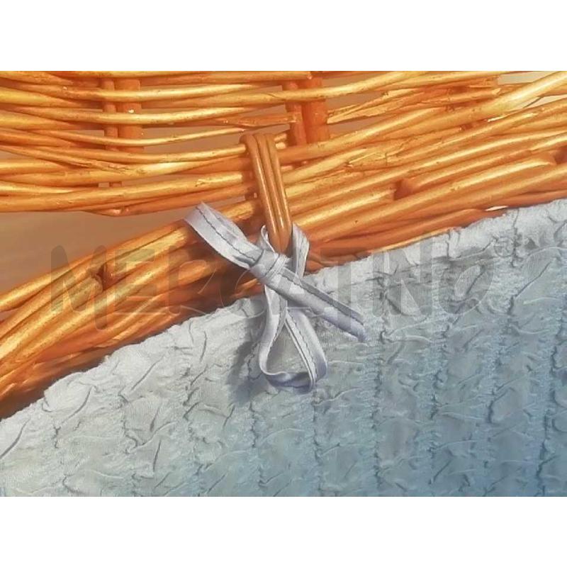 CESTA VIMINI PORTA BIANCHERIA C/INTERNO STOFFA AZZURRA  | Mercatino dell'Usato Moncalieri bengasi 3