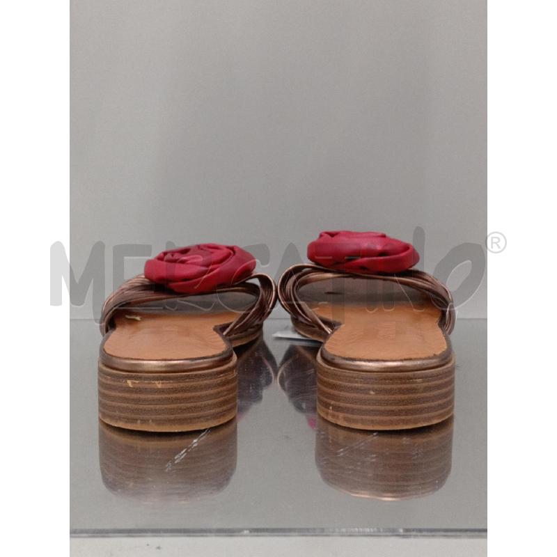 CIABATTE DONNA SARAH LOPEZ BRONZATE FIORE ROSSO | Mercatino dell'Usato Moncalieri bengasi 3